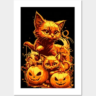 Halloween meow Posters and Art